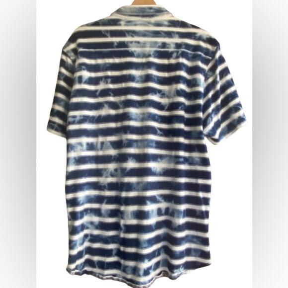 Naxos by Civil Society Mens Indigo Marbled Button Up Knit Shirt Sz XL - Picture 5 of 11